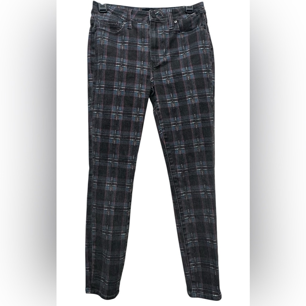 Paige Women’s 27 Denim Plaid Skinny Cotton Elastine Pockets Hoxton Ankle - Picture 1 of 9
